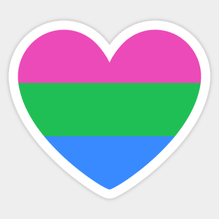 Polysexual Pride Flag Heart Sticker